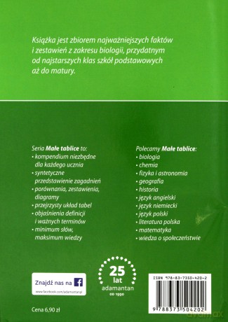 Małe tablice Biologia [KSIĄŻKA]