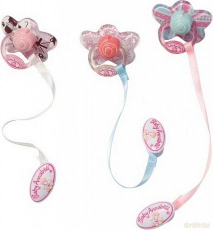 BABY ANNABELL Smoczki z wieszakiem