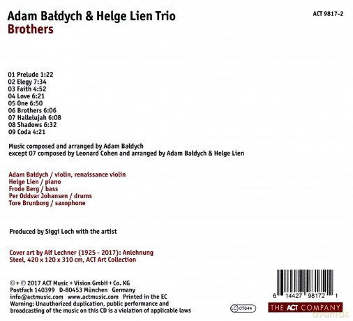 Adam Bałdych & Helge Lien Trio: Brothers [CD]