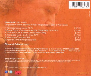 Giovanni Bellucci: Liszt: Paraphrases On Bellini And Verdi Operas [CD]
