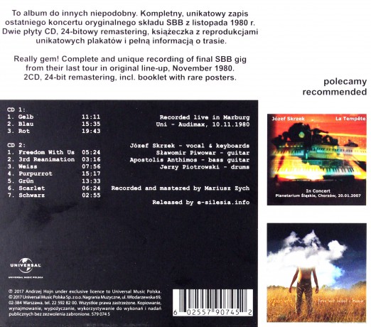 SBB: Live In Marburg 1980 - The Final Concert [2CD]