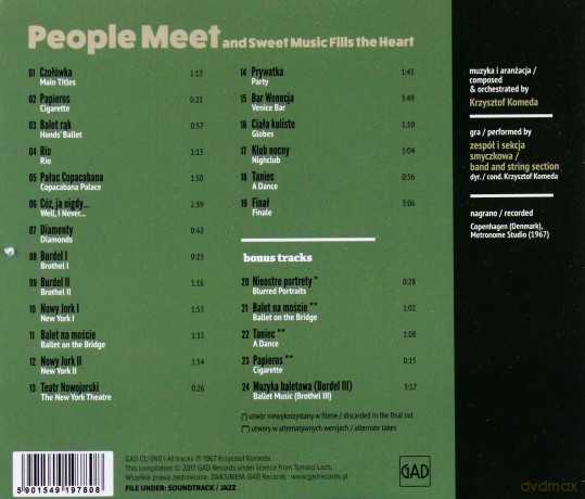 Krzysztof Komeda: People Meet And Sweet Music Fills The Heart [CD]