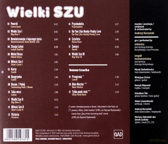 Andrzej Korzyński: Wielki Szu [CD]