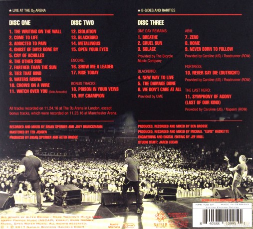Alter Bridge: Live at the O2 + Rarities (digipack) [3CD]
