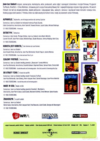 Jean-Luc Godard Kolekcja: Do utraty tchu | Żołnierzyk | Kobieta jest kobietą | Szalony Piotruś | Alphaville | Detektyw | Made in USA [BOX] [7DVD]