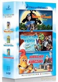 Plastelinowa kolekcja Dreamworks: Uciekające kurczaki / Wallace i Gromit: Klątwa królika / Wpuszczony w kanał [3DVD]
