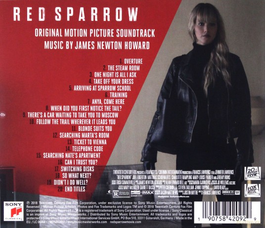 Red Sparrow soundtrack (Czerwona jaskółka) (James Newton Howard) [CD]