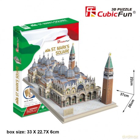 CUBICFUN Puzzle 3D Plac Św. Marka w Wenecji 107 el. [PUZZLE]