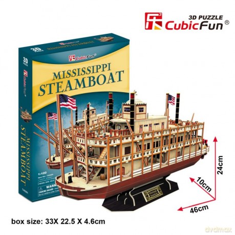 CUBICFUN Puzzle 3D Statek parowy Mississipi [PUZZLE]