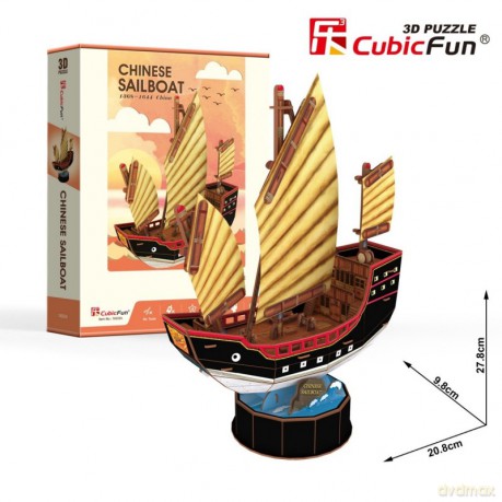 CUBICFUN Puzzle 3D Żaglowiec Chinese 62 el. [PUZZLE]