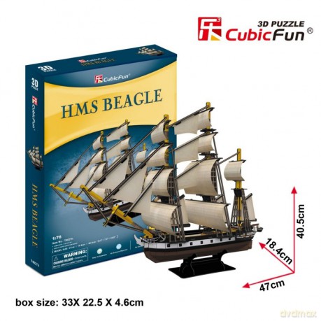 CUBICFUN Puzzle 3D Żaglowiec HMS Beagle 168 el. [PUZZLE]
