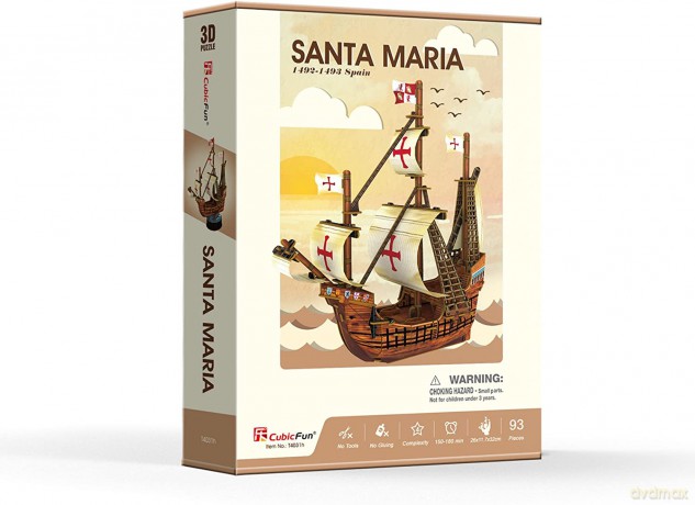 CUBICFUN Puzzle 3D Żaglowiec Santa Maria 93 el. [PUZZLE]
