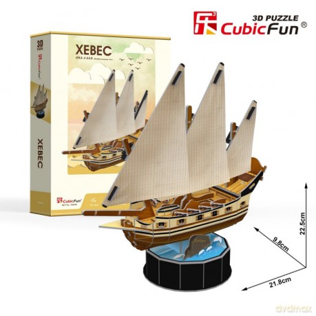 CUBICFUN Puzzle 3D Żaglowiec Xebec 53 el. [PUZZLE]