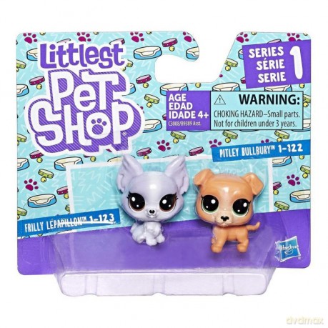 Littlest Pet Shop Dwupak, Pitbull and Papillion [FIGURKA]