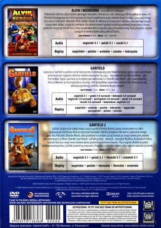 Alvin i wiewiórki / Garfield / Garfield 2 [3DVD]