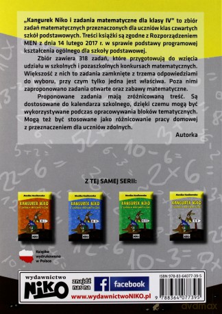 Kangurek Niko i zadania matematyczne dla klasy IV - Monika Kozikowska [KSIĄŻKA]