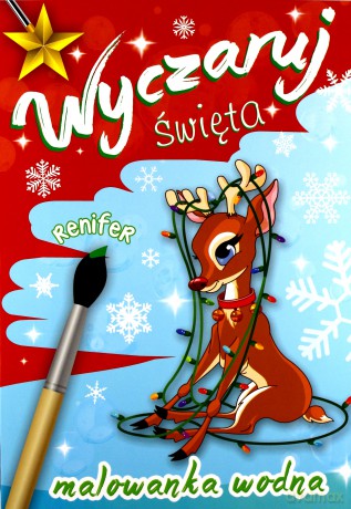 Wyczaruj święta, Renifer malowanka wodna [KSIĄŻKA]