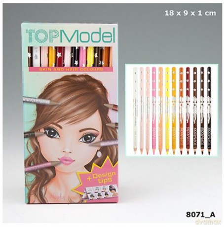 Zestaw kredek z temperówką skin tones top model 12 kolorów
