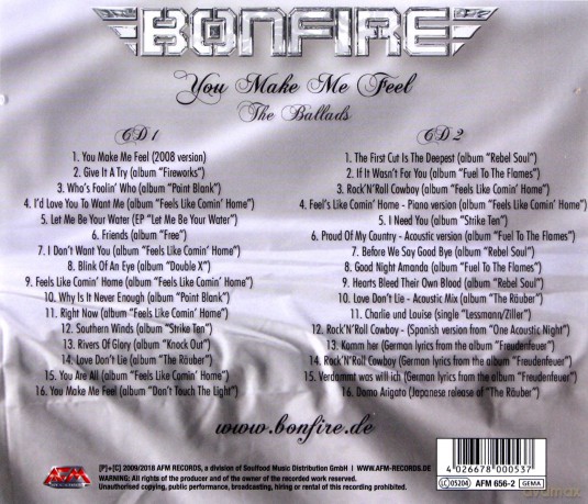 Bonfire: You Make Me Feel The Ballads [2CD]