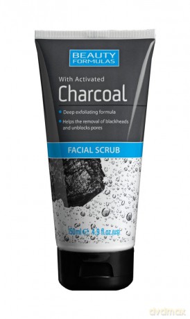 Beauty Formulas Charcoal peeling do twarzy głęboko oczyszczający z aktywnym węglem 150 ml