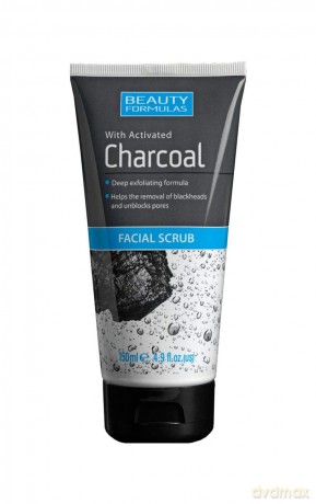 Beauty Formulas Charcoal peeling do twarzy głęboko oczyszczający z aktywnym węglem 150 ml