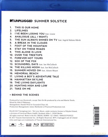 a-ha: MTV Unplugged - Summer Solstice [Blu-Ray]