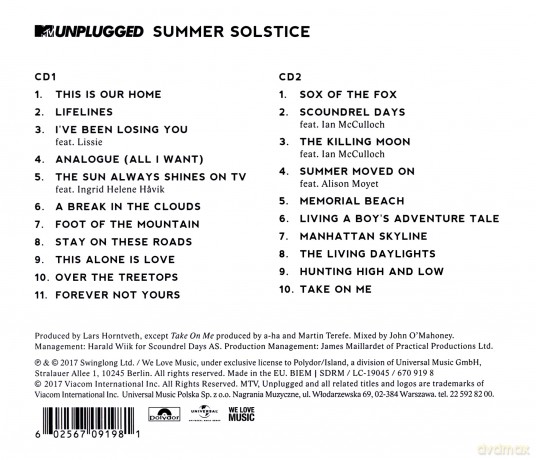a-ha: Mtv Unplugged - Summer Solstice (PL) [2CD]