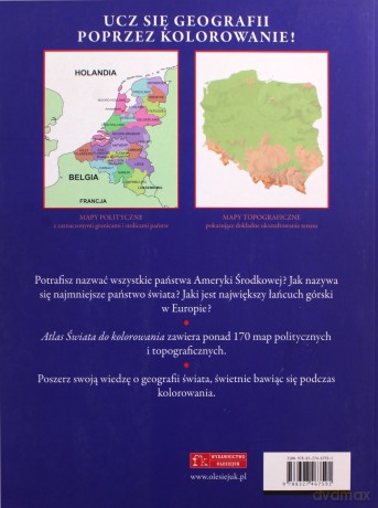 Atlas świata do kolorowania [KSIĄŻKA]