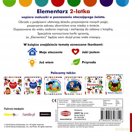 Disney. Elementarz 2-latka [KSIĄŻKA]