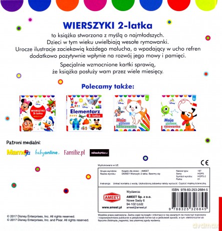 Disney. Wierszyki 2 latka. Bawimy się [KSIĄŻKA]