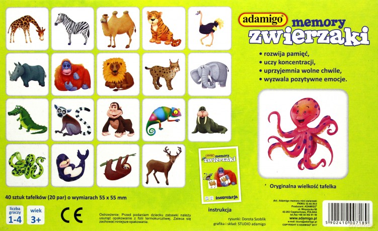 Gra memory mini - zwierzaki
