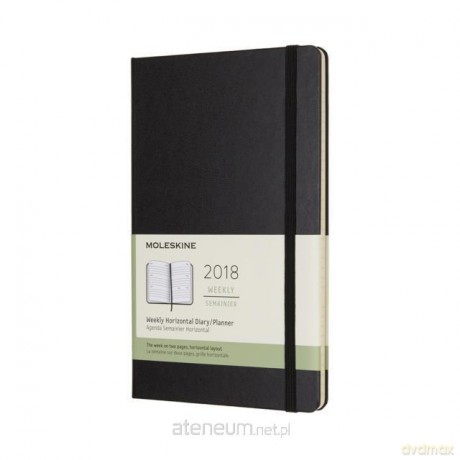 Kalendarz 2018 tyg. 12ML czarny horyzontalny [KALENDARZ]