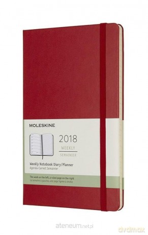 Kalendarz 2018 tyg. 12ML Czerwony szkarłatny Horyzontalny [KALENDARZ]
