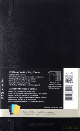 Kalendarz 2018 tyg. 12ML PRO czarny wertykalny [KALENDARZ]