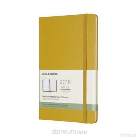 Kalendarz 2018 tygodniowy 12ML musztardowy [KALENDARZ]