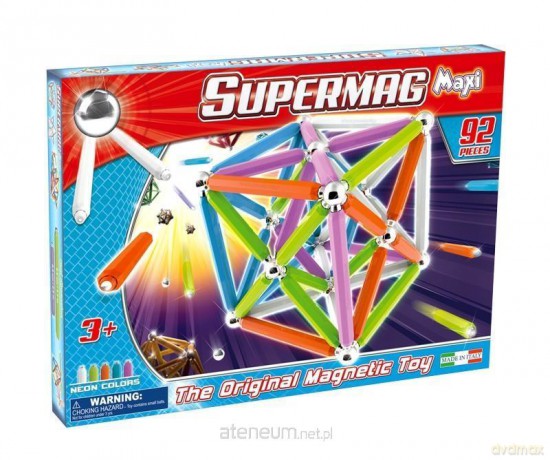Klocki konstrukcyjne. SupermagMaxi Neon 92 el.