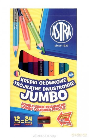 Kredki ołówkowe dwustronne Jumbo 12 szt.