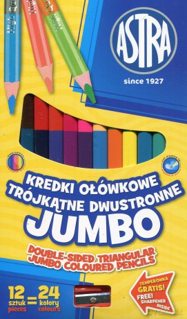 Kredki ołówkowe dwustronne Jumbo 12 szt.