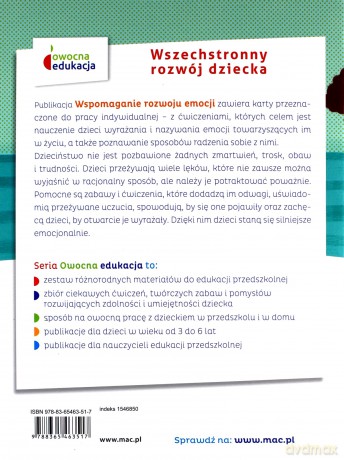 Owocna edukacja Szkoła podstawowa Wspomaganie rozwoju emocji Karty Pracy [KSIĄŻKA]