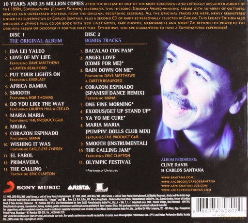 Santana: Supernatural (Legacy Edition) (digipack) [2CD]