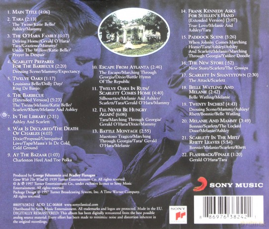 Gone With The Wind Soundtrack soundtrack (Przeminęło z Wiatrem) (Max Steiner) [CD]