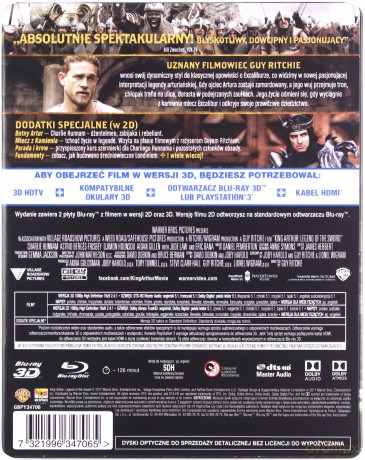 Król Artur: Legenda miecza (steelbook) [Blu-Ray 3D]+[Blu-Ray]