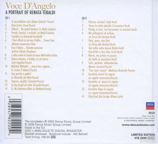 Renata Tebaldi: Voce D'angelo - A Portrait (digibook) [CD]