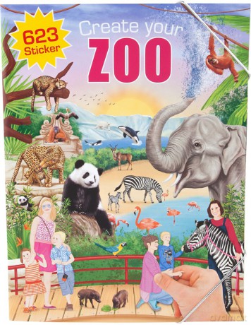 Zestaw kreatywny z naklejkami zoo