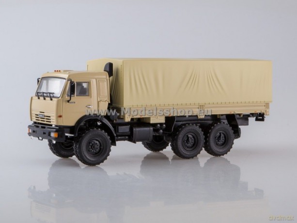 KAMAZ-43118 6x6 Flatbed Truck with Tent (beige)