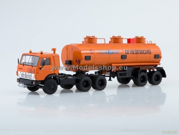 KAMAZ-54112 Tractor Truck with Tanker Semitrailer NEFAZ-96742 (orange)