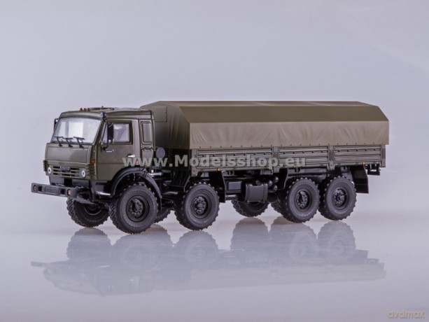 KAMAZ-6350 Mustang 8x8 Flatbed Truck with Tent (khaki)