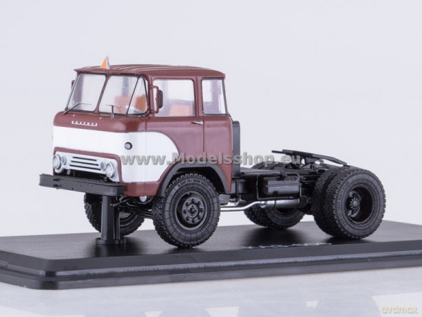 KAZ-608 Kolhida Tractor Truck Four Headlights (dark red/white)