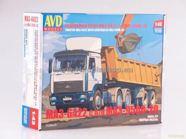 MAZ-6422 Tractor Truck with MAZ-9506-20 Dumper Semitrailer model kit