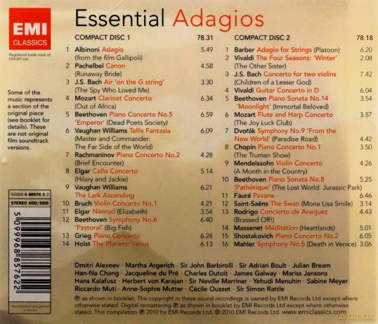 Various Artists: Essential Adagios [2CD]
